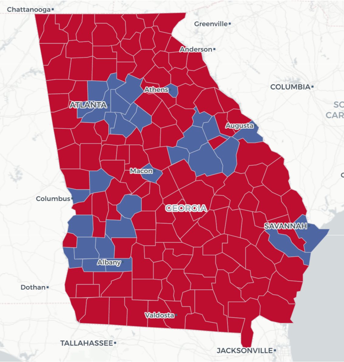 Georgia County Map 2020 9727
